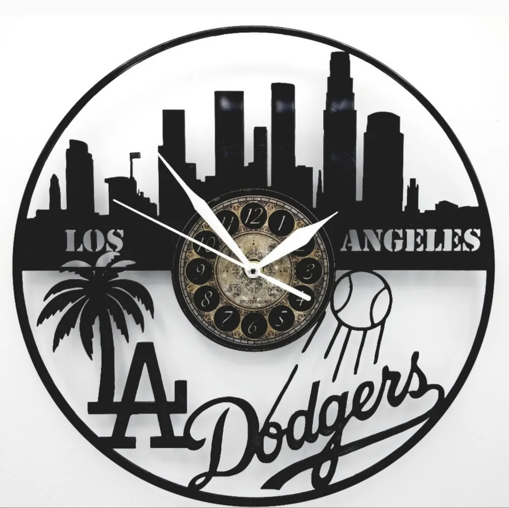 LOS ANGELES DODGERS vinyl record clock